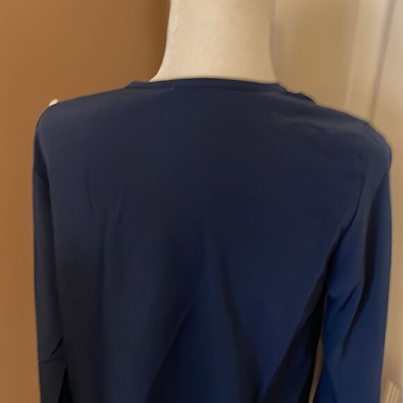 Long Sleeve Button Up Blouse NWOT medium navy blue - Picture 6 of 10